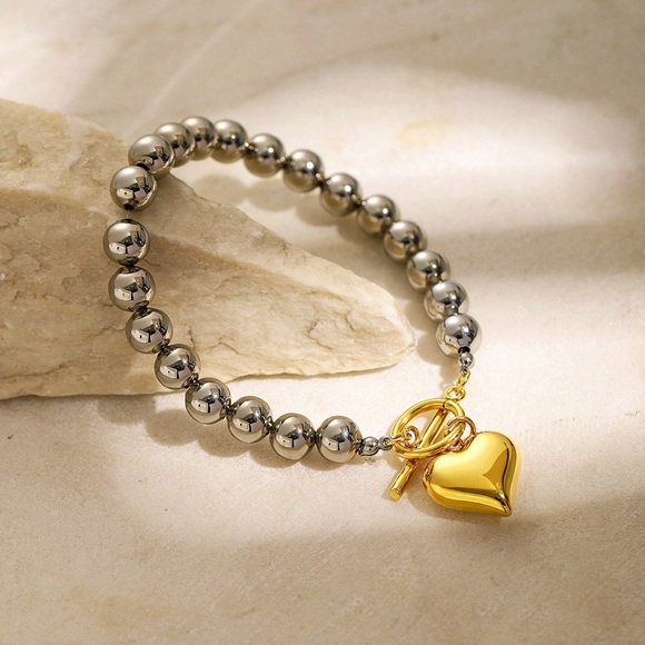 Jewelry - Beaded Bracelet*Toggle Chain Bracelet*Waterproof Bracelet*Tarnish Free*Bicolor
